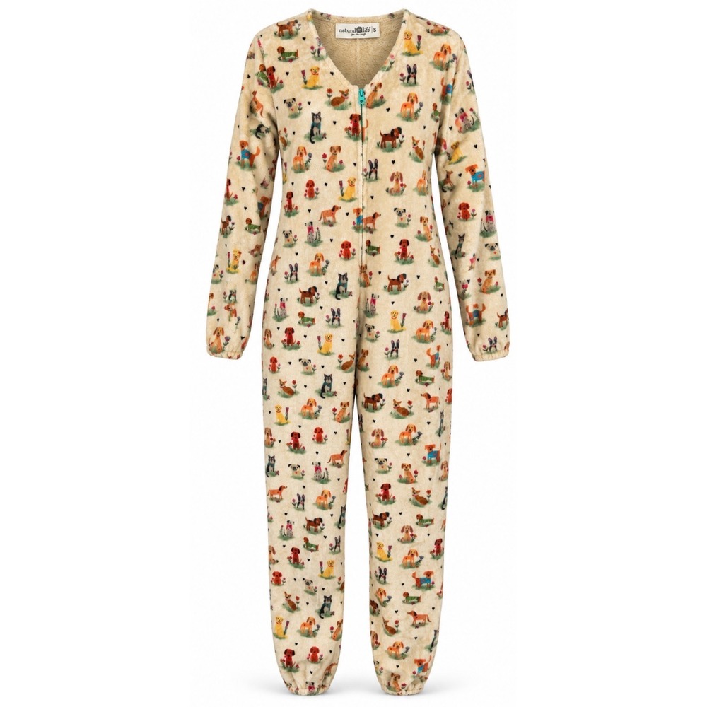 Natural Life Dog Park Fleece One-Piece Pajama Jumpsuit Women's Small
Cozy winter